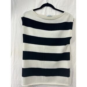 NEW YORK & COMPANY Womens Sleeveless Stripe‎ Scoop Neck Size S Marino Wool Blend